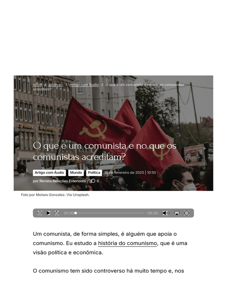 O Que É Um Comunista e No Que Os Comunistas Acreditam? Relações ...