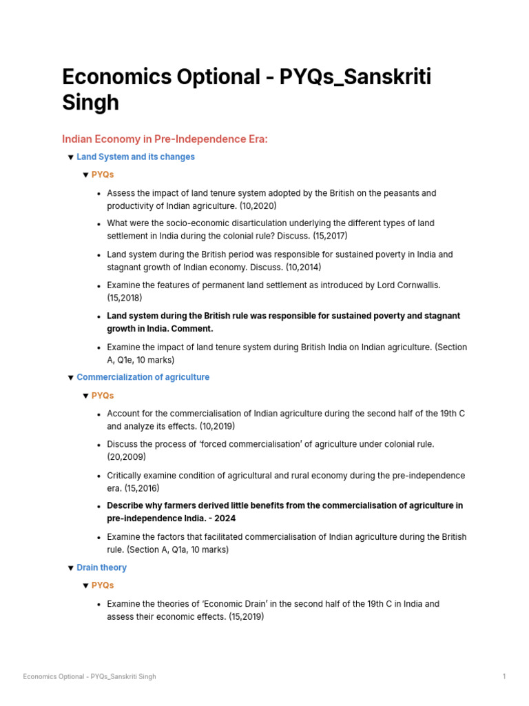 Economics Optional - PYQs Paper2 Sanskriti Singh | PDF | World Trade ...