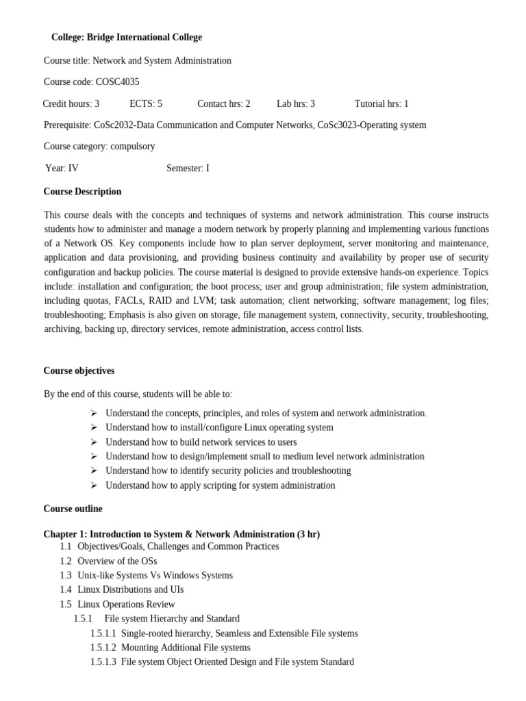 Network and Administration | PDF | Computer File | File System