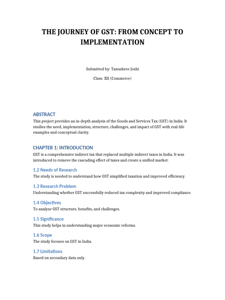 GST Project 60marks | PDF