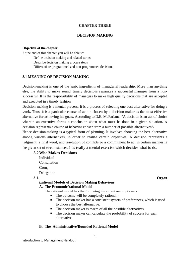 MGT CH 3 | PDF