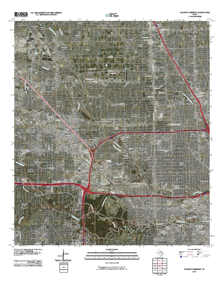 Topographic Map of Houston Heights PDF United States Geological