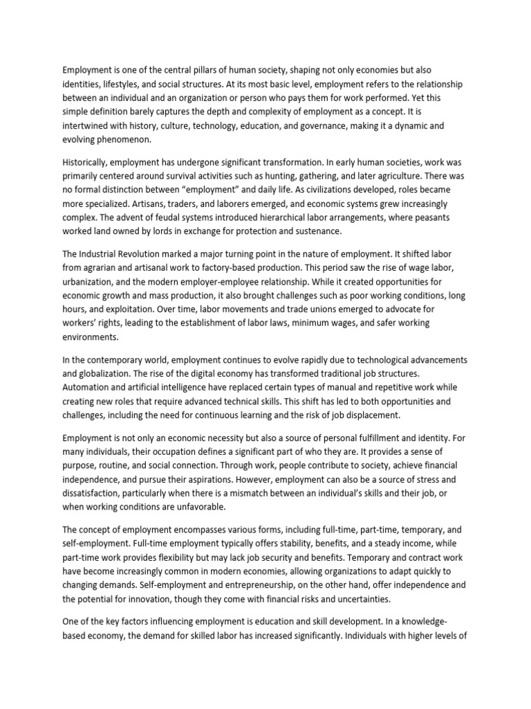 Employment | PDF | Employment | Unemployment