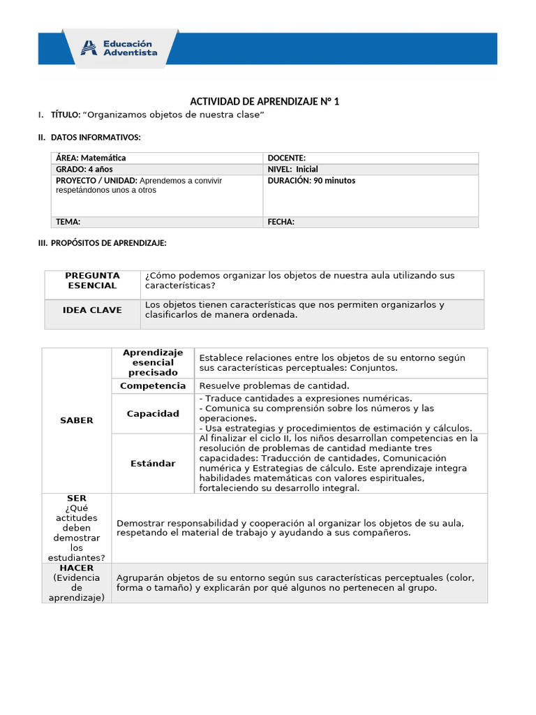 Matemática 1 | PDF | Aprendizaje | Salón de clases