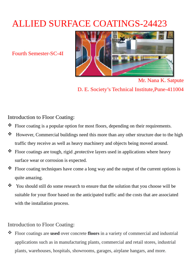 Chapter-1 Floor Coating | PDF | Flooring | Epoxy