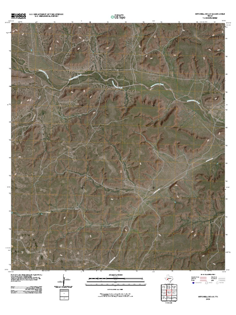 Mitchell Draw Quadrangle Map, Texas | PDF | United States Geological ...
