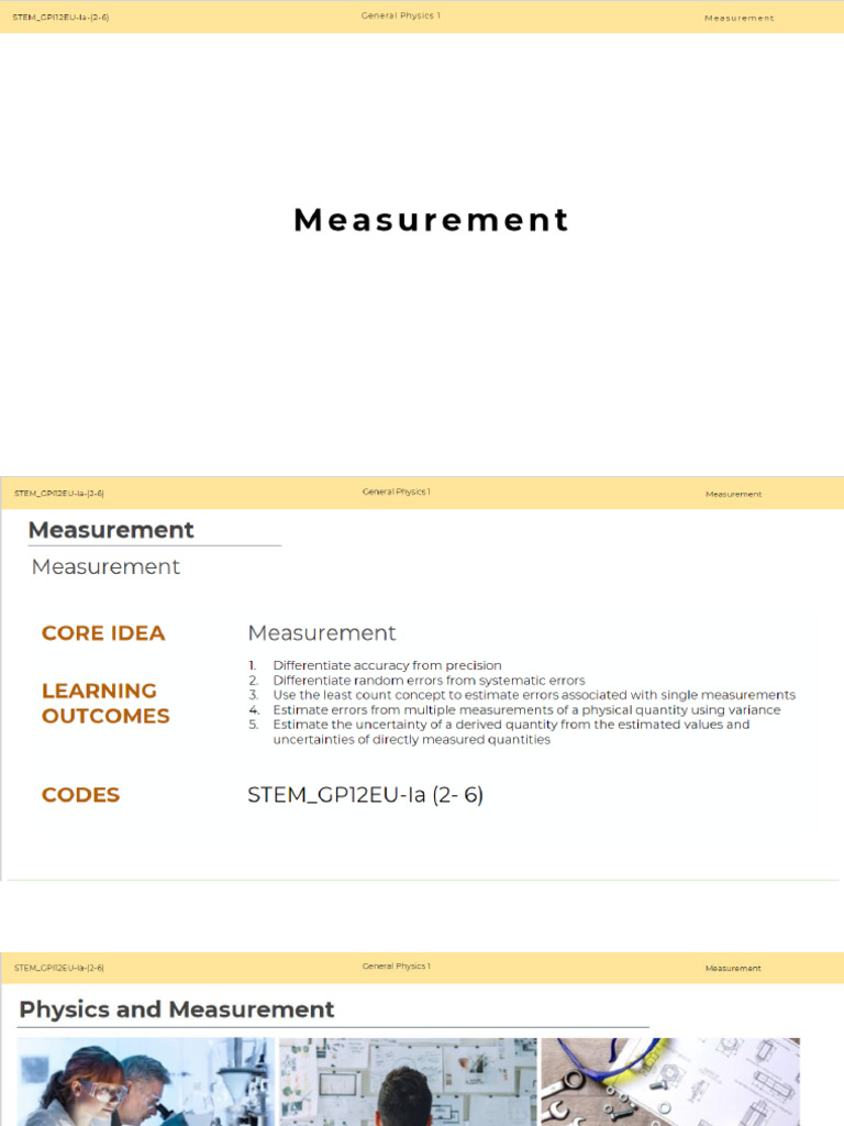 q1 w2 Gen-Physics-1 | PDF | Observational Error | Accuracy And Precision