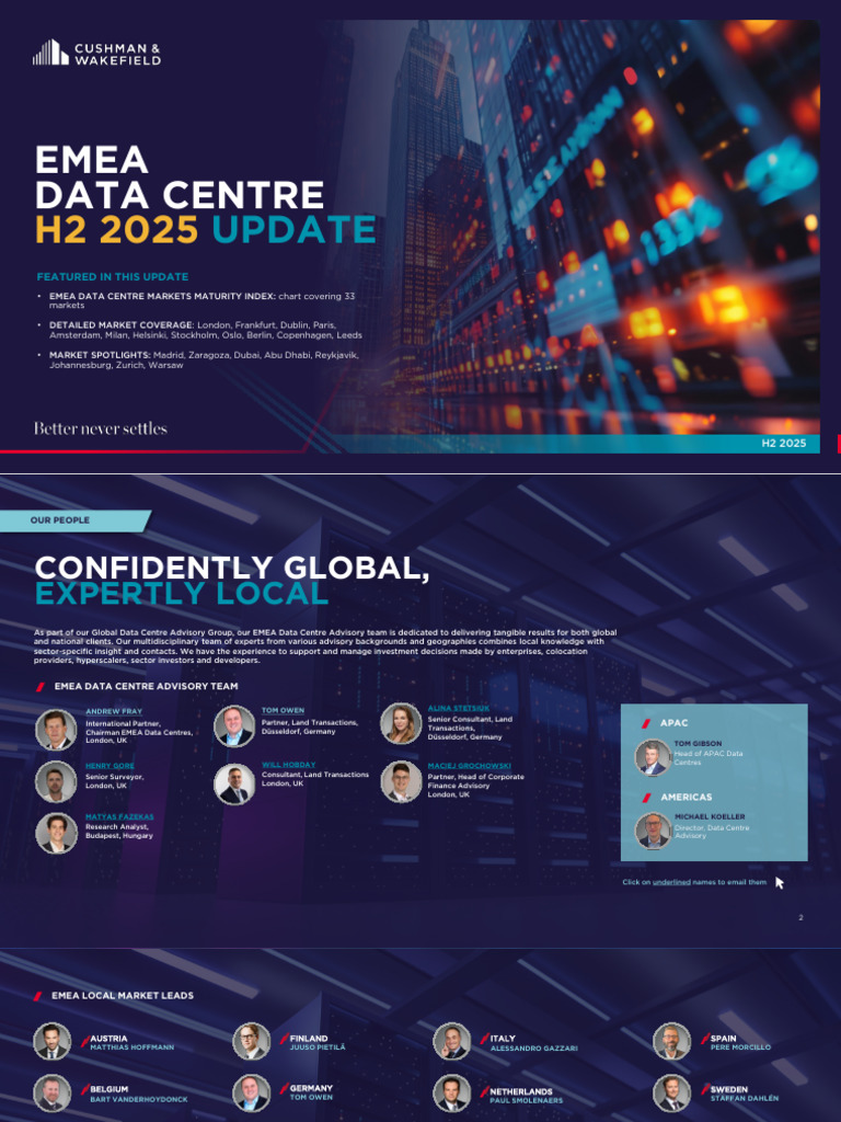 Cushmant Wakenfiled - EMEA Data Centre MarketBeat H2 2025 | PDF | Data ...
