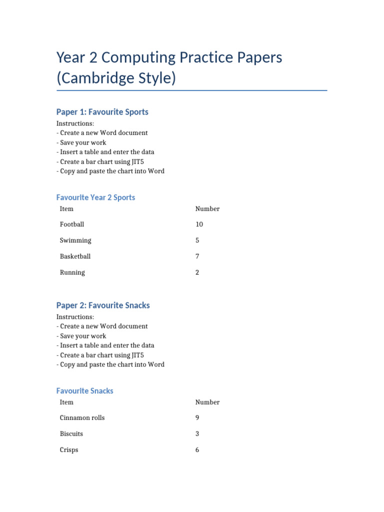 Year2 Computing Practice | PDF
