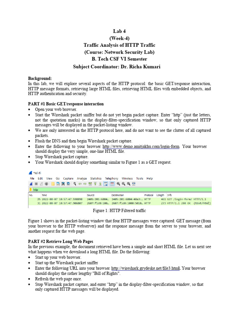 Lab 04 - HTTP Web Traffic Tracing | PDF | World Wide Web | Internet & Web