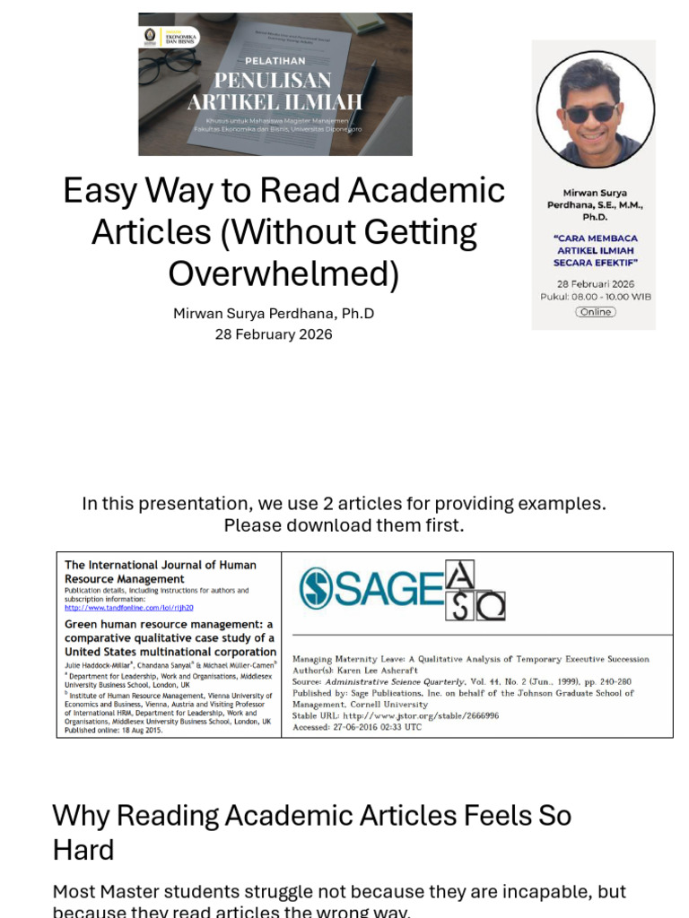 Easy Way To Read Academic Articles - MSP | PDF | Methodology ...