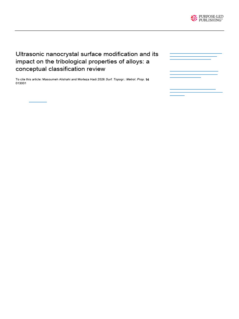 2026 - 他引 - Ultrasonic Nanocrystal Surface Modification and Its Impact ...