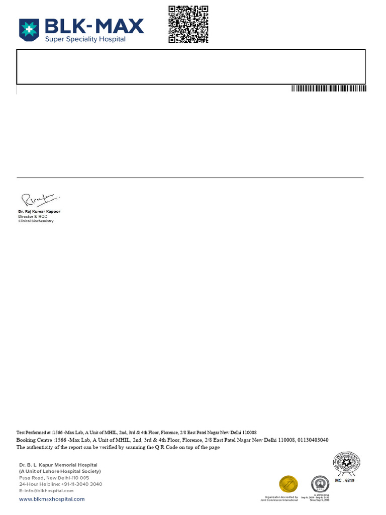 Date 11/feb/2026 04:43PM Unit Bio Ref Interval: Kindly Correlate With ...