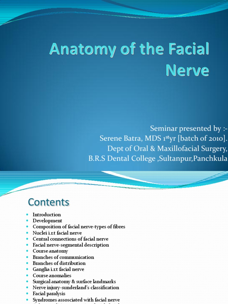 Anatomy of The Facial Nerve | PDF | Animal Anatomy | Primate Anatomy