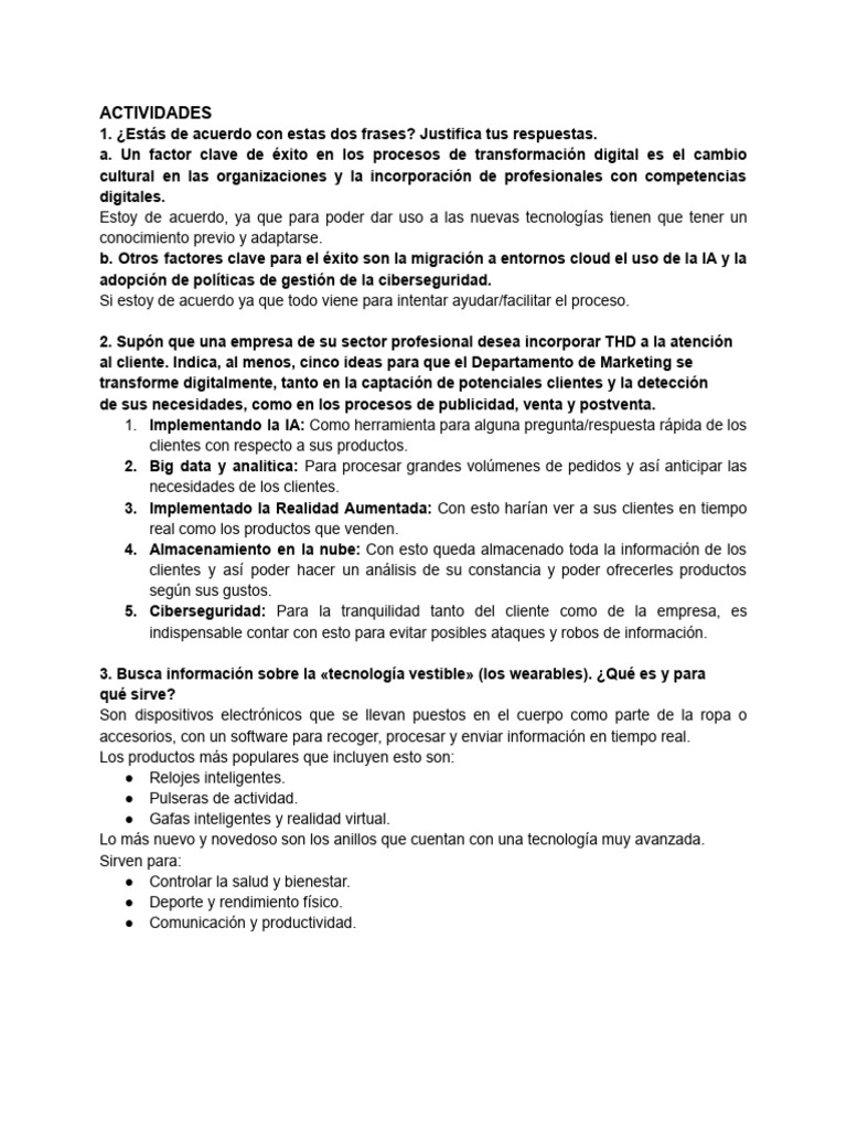 Actividades T6 | PDF | Internet de las Cosas | Inteligencia artificial