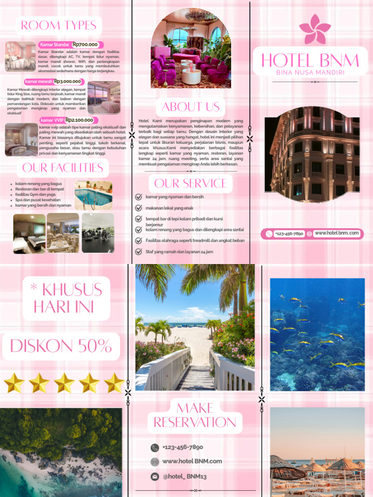 Brown and Blue Modern Tropical Luxury Beach Resort Trifold Brochure ...
