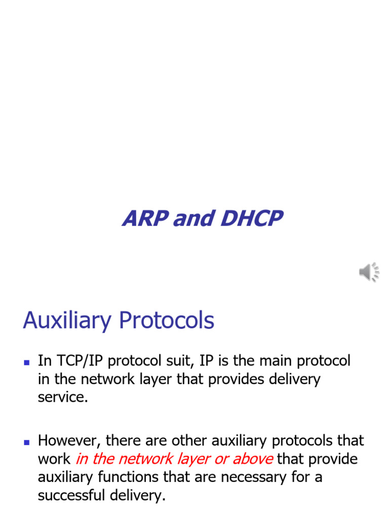 Lec8-Part1-Supporting Network Layer Protocols-ARP and DHCP | PDF
