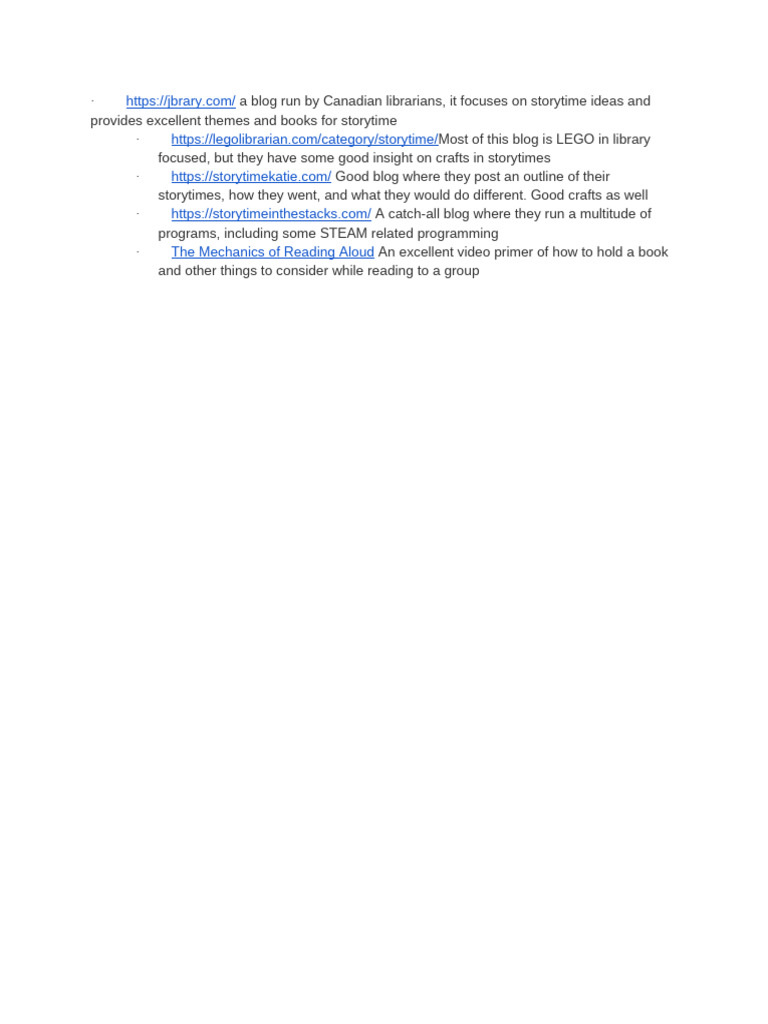 Storytime Resources | PDF