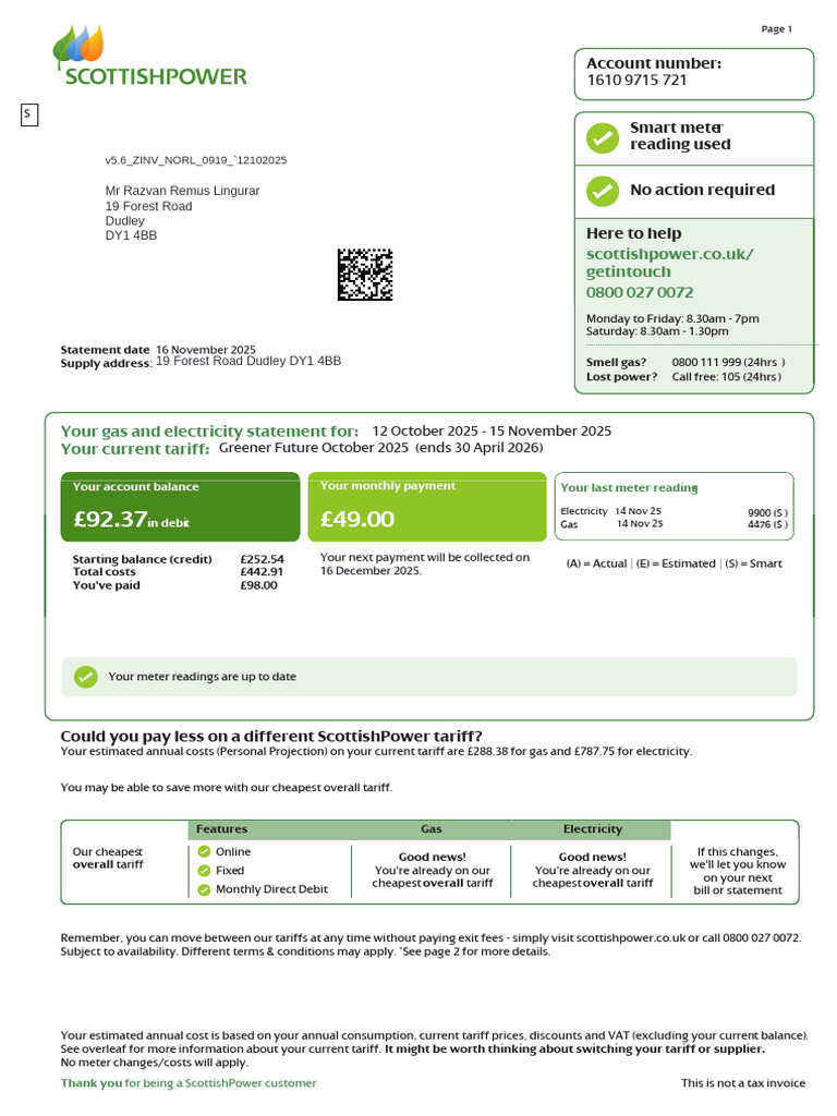 ScottishPowerBill Murphy | PDF | Tariff | Economies