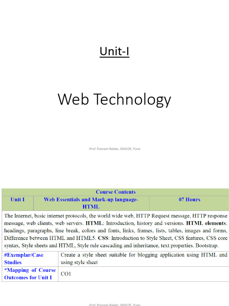 WT Unit-1 PNR | PDF | World Wide Web | Internet & Web
