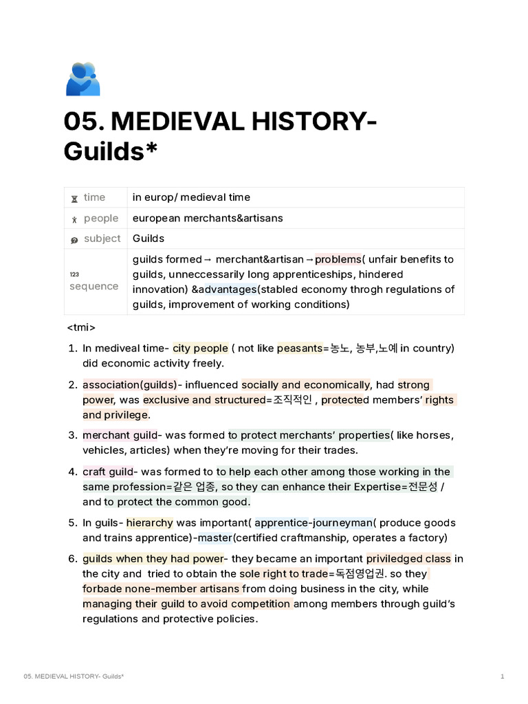 Medieval History - Guilds | PDF