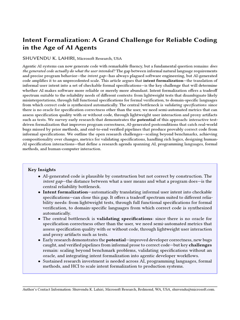 Intent Formalization: A Grand Challenge For Reliable Coding in The Age ...