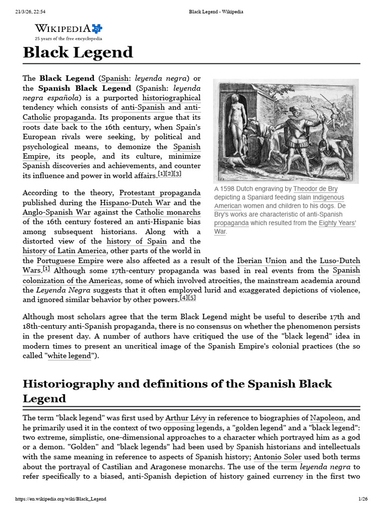 Black Legend - Wikipedia | PDF