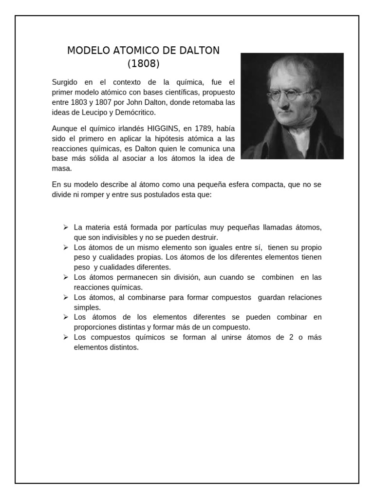 Modelo Atomico de Dalton | PDF