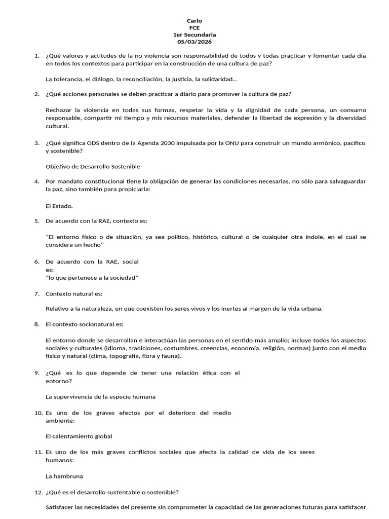 Carlo Guia Fce 2 Trimestre Part 2 | PDF | Violencia | Sustentabilidad