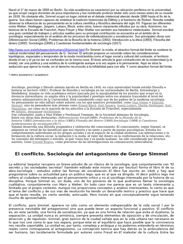 George Simmel | PDF | Sociología