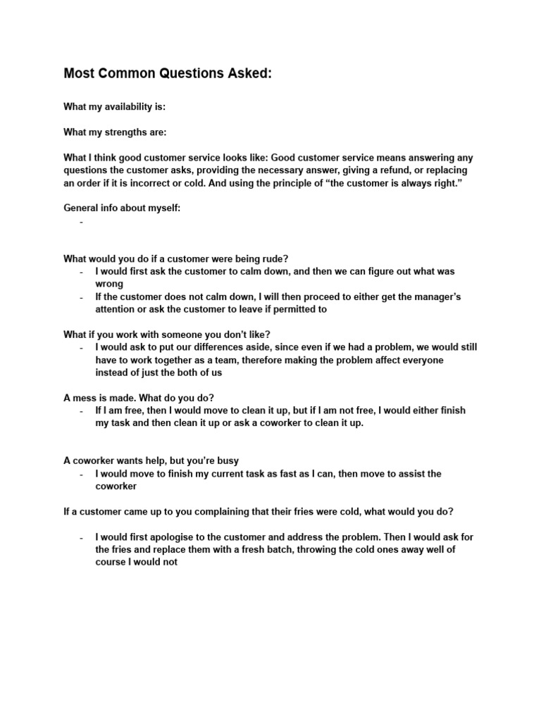 Maccas Interview | PDF