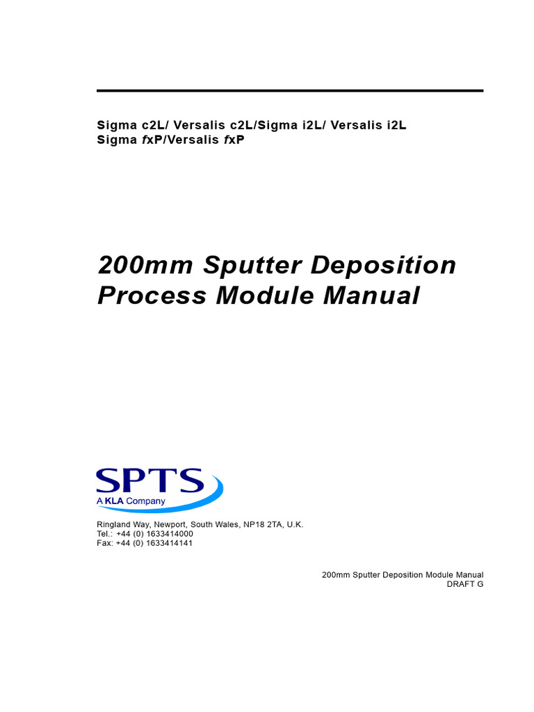 200mm Sputter Deposition Module (Up To PE9999) - Sputter Deposition ...