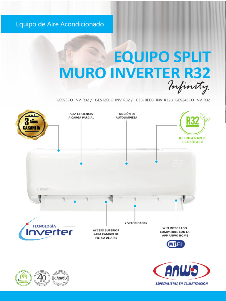 Split Muro Infinity 9000 Btu | PDF | Aire acondicionado | Fenómenos de ...