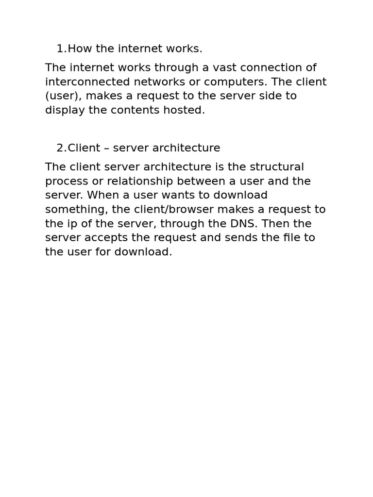How The Internet Works Assignment | PDF