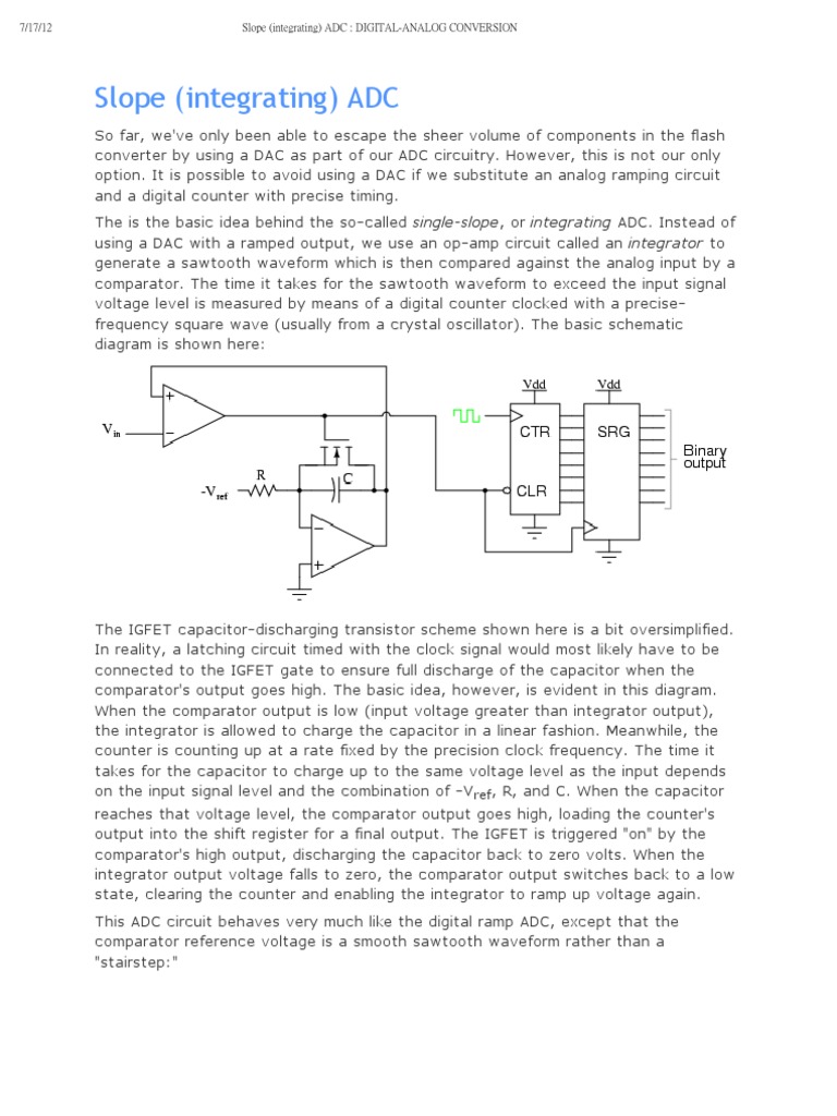 Slope (Integrating) Adc _ DigitalAnalog Conversion Analog To Digital