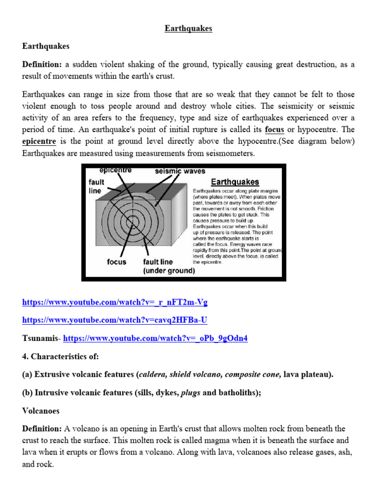 Week 2-1. Earthquakes 2.volcanoes | PDF | Volcano | Lava