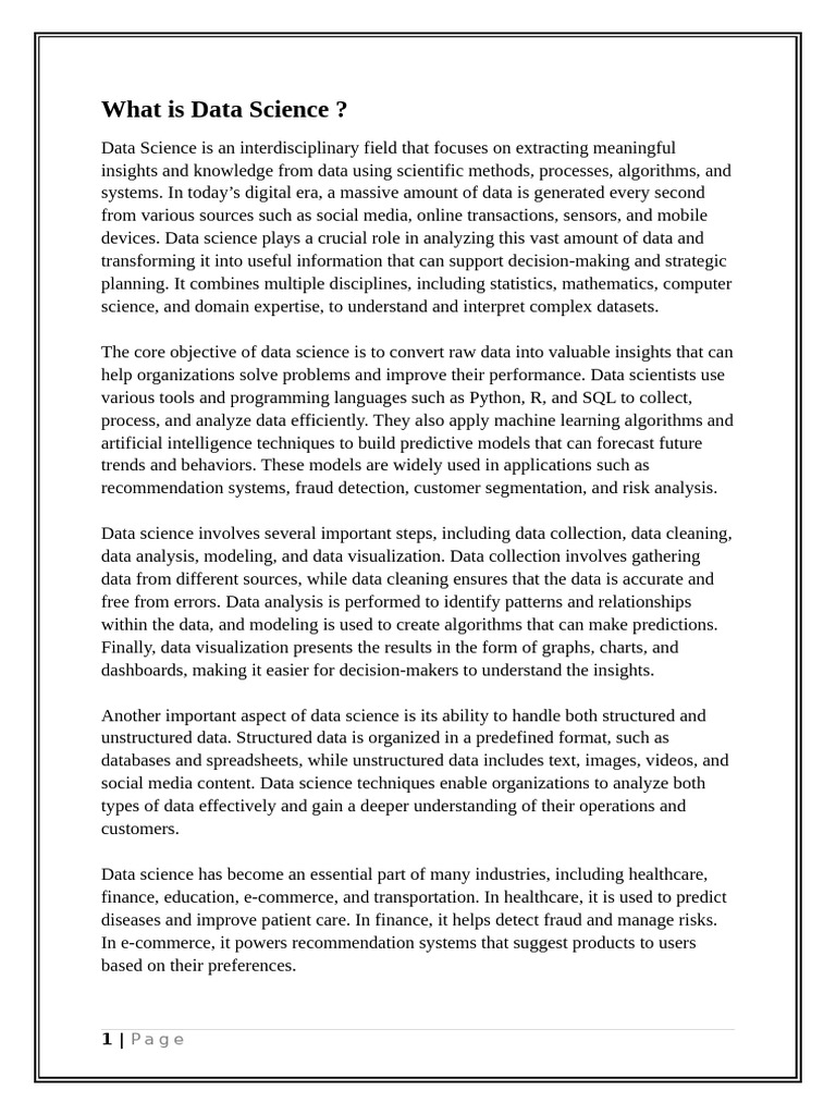 Data Science and Big Data Main | PDF | Data Science | Big Data