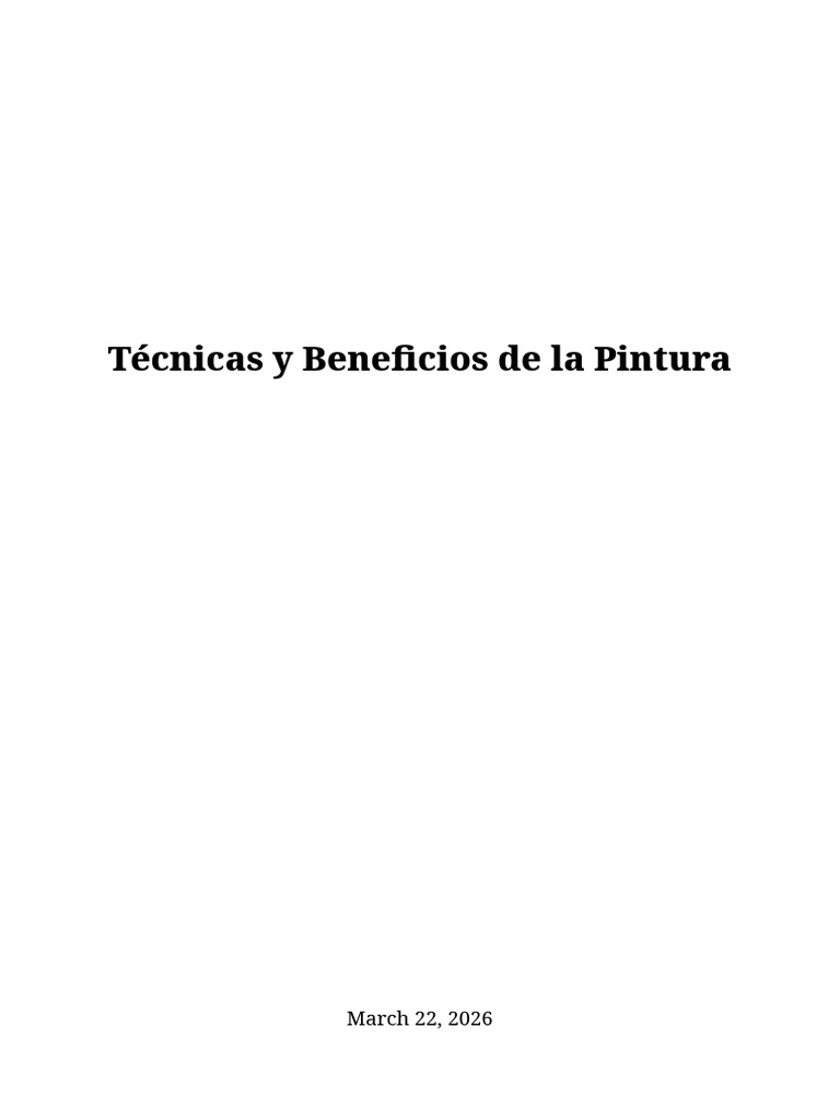 Técnicas y Beneficios de La Pint | PDF | Pintar | Pintura al óleo