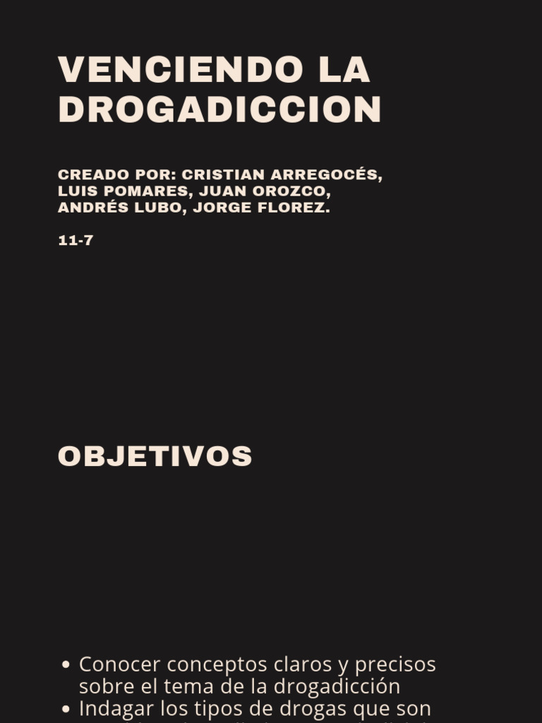 LA DROGADICCION.docx - Presentación | PDF