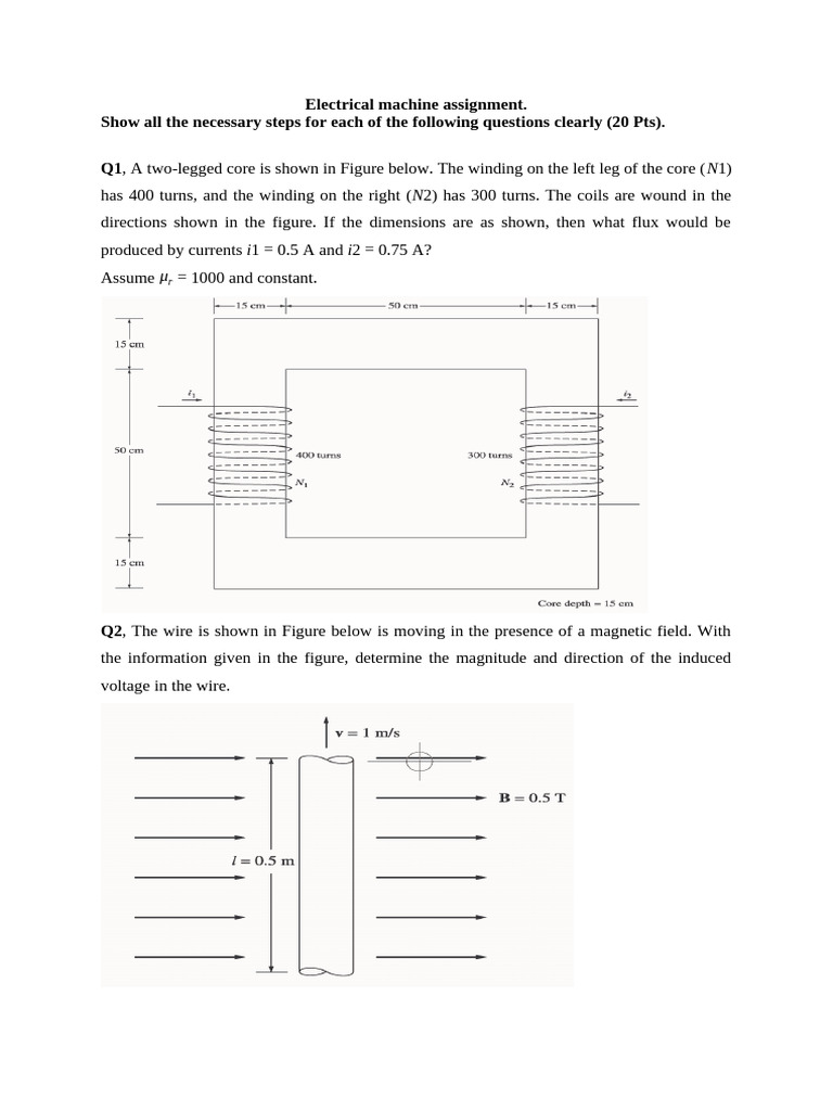 Electrical Machine Assignment | PDF