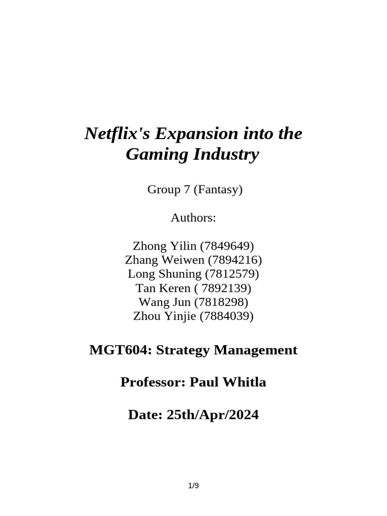 Group 7 Final Writing Report | PDF | Netflix | Streaming Media