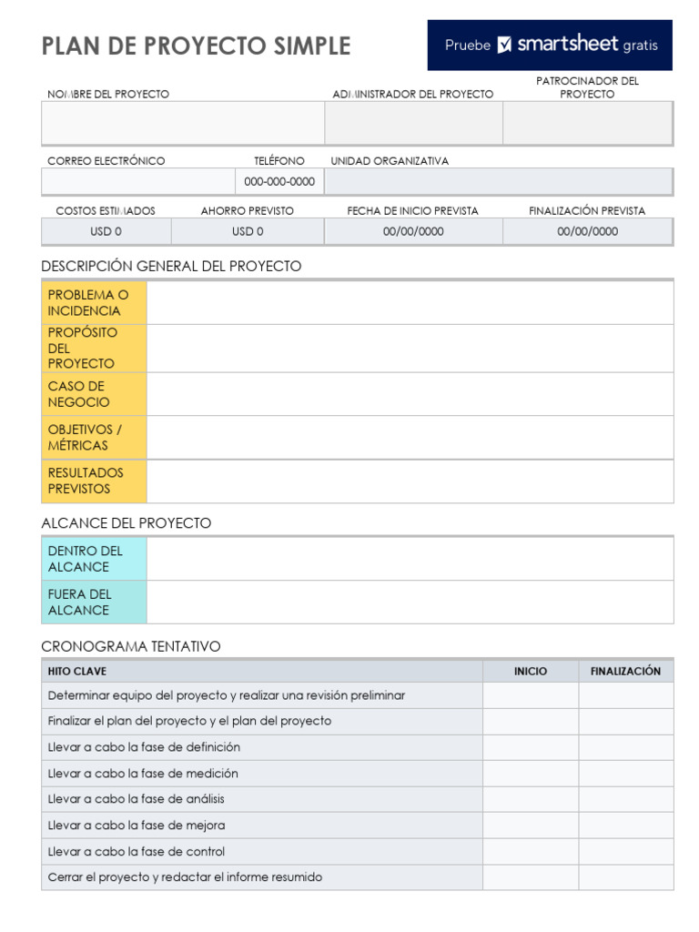 IC Simple Project Charter Template For Microsoft Word 28192 ES | PDF