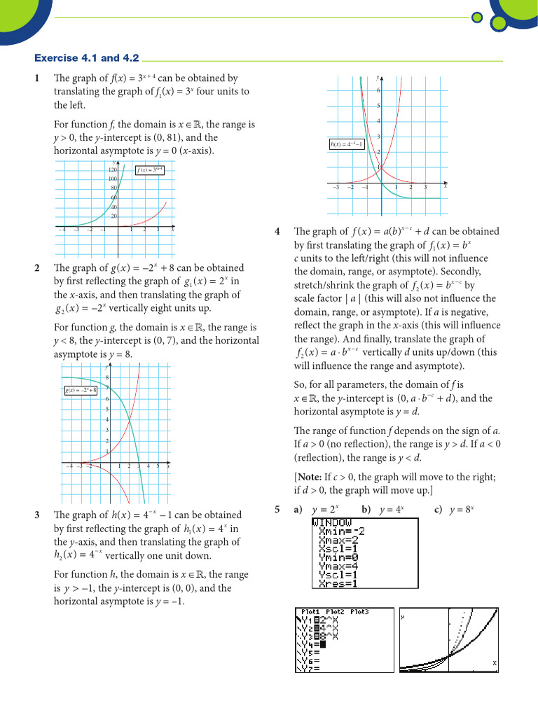 SL Exercise 4.1and4.2 Worked Solutions | PDF | Asymptote | Graph Theory