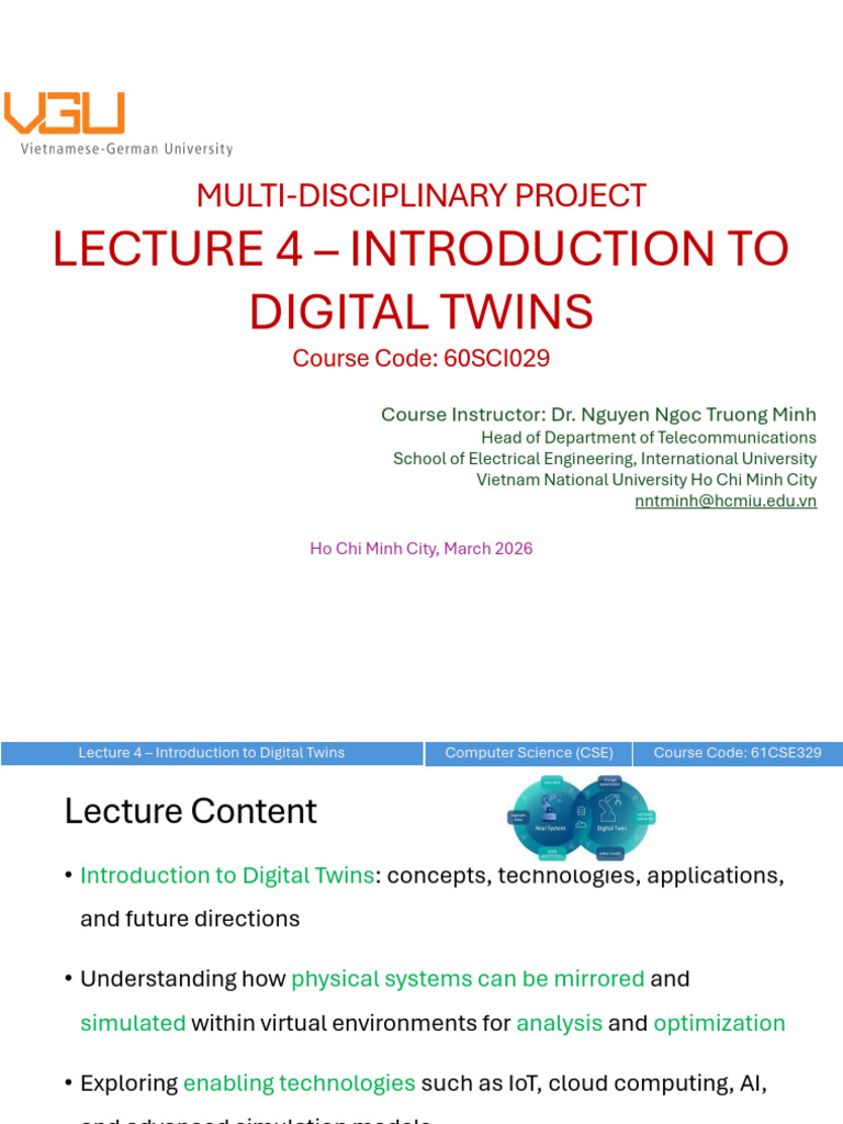 Lecture 4 - Introduction To Digital Twins | PDF | Simulation | Internet ...