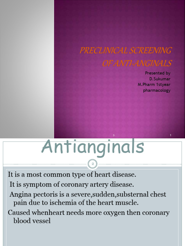 Preclinicalscreeningofanti Anginal | PDF