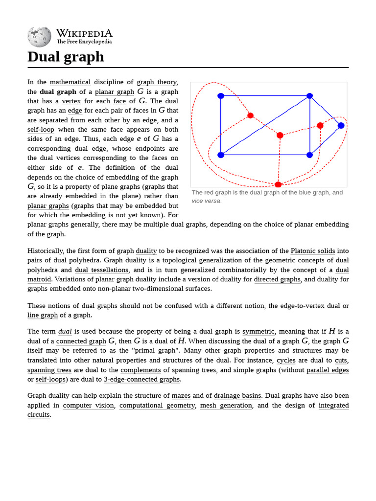 Dual Graph | PDF | Graph Theory | Mathematical Relations