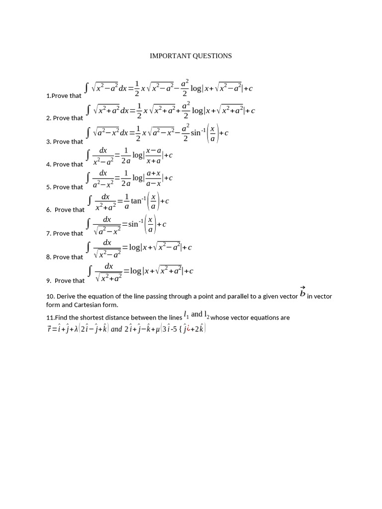 Important Questions | PDF