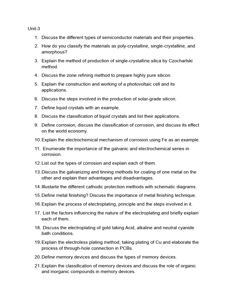QB Unit-3and 4 Eng Chem | PDF | Corrosion | Nanomaterials