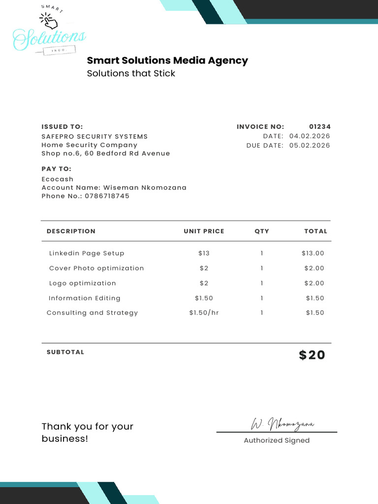 Safepro Security Systems Invoice | PDF