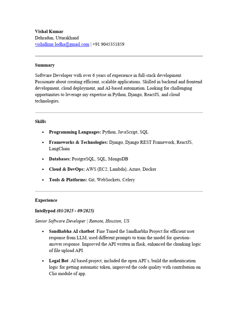 Vishal Kumar 3 1 | PDF | Software Development | Cloud Computing
